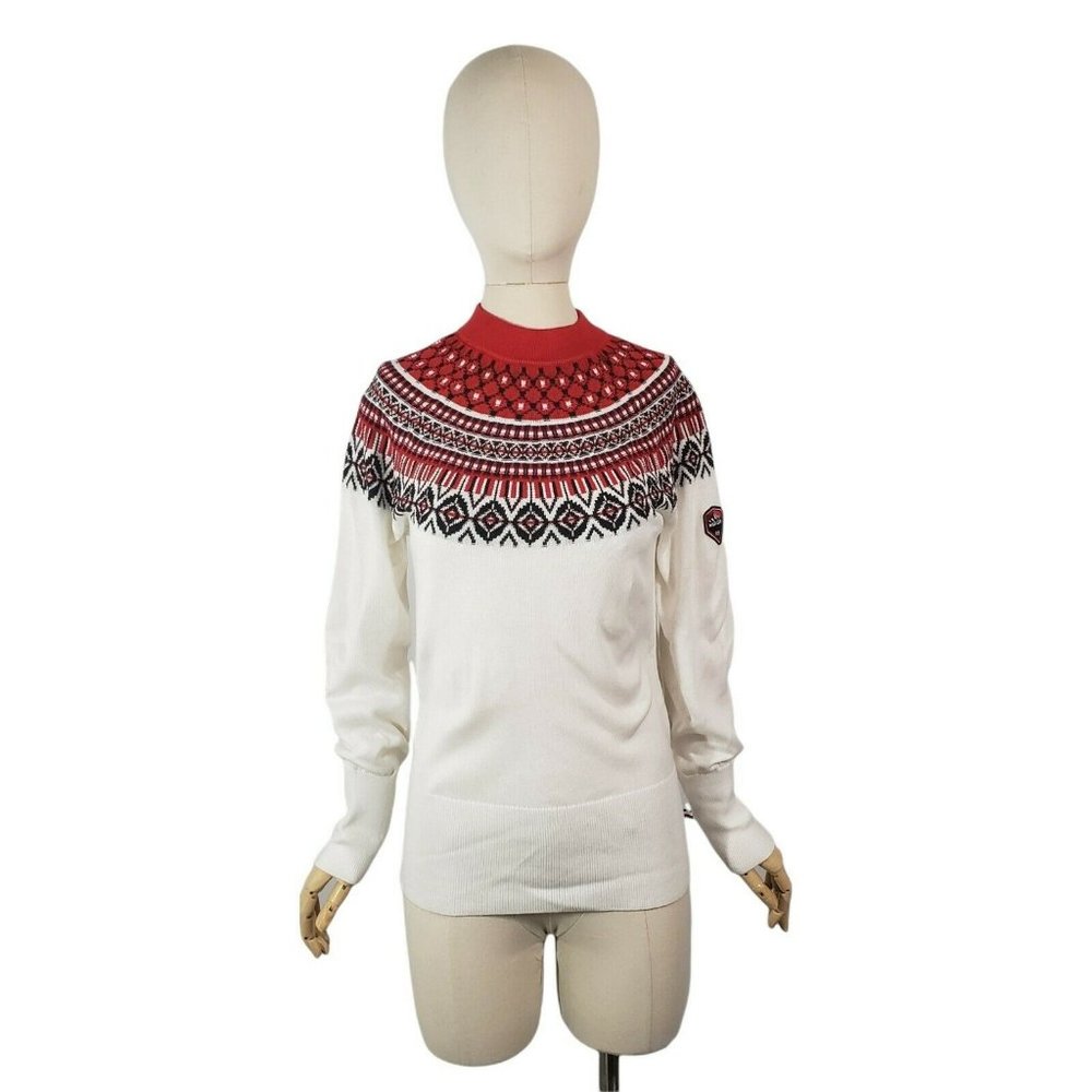 TOMMY HILFIGER Aztec Print Turtleneck Raglan Pullover Sweater Top Size Medium